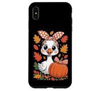 Simpatica oca autunnale, zucca autunnale e foglie con uccellino Custodia per iPhone XS Max