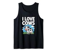 Simpatica opera d'arte con animali da fattoria I Love Cows Canotta