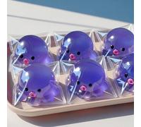 Simpatica palla antistress a forma di polpo viola: giocattolo morbido e trasparente da stringere, giocattolo sensoriale kawaii a forma di polpo e medusa, per alleviare l'ansia, regalo perfetto per la 