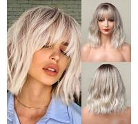 Simpatica Parrucca Corta E Riccia - Capelli Sintetici Opachi Resistenti Al Calore, Stock Di Fabbrica, Da Indossare Tutti I Giorni For Volti Tonalità Della Pelle(T)
