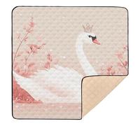 Simpatica piccola principessa cigno fiore bouquet carino pieghevole Baby Gym & Activity Mat per interni ed esterni, comodo tappetino per la pancia, per neonati e bambini, 127 x 127 cm