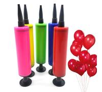 Simpatica pompa per palloncini, leggera e portatile, gonfiatore manuale per palloncini per feste di bambini e matrimoni, facili da usare in colori casuali, 17 x 3 cm