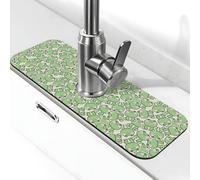 Simpatica rana, pose seduta, divertente tappetino per rubinetto da cucina, tappetino scolapiatti per lavello della cucina, paraspruzzi, assorbente, asciugatura rapida, lavello da cucina, tappetino per