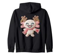 Simpatica Renna Axolotl Merry Christmas Holiday Felpa con Cappuccio