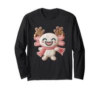 Simpatica Renna Axolotl Merry Christmas Holiday Maglia a Manica