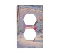 Simpatica renna con fiocco rosso satinato bianco copertura interruttore luce copertura decorativa 1 banda piastra da parete per cucina camera bagno dimensioni 7 x 11,4 cm