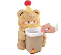 Simpatica scatola per fazzoletti e cestino per la spazzatura, dispenser di carta velina in peluche, accessorio per interni auto, SUV, camion, berlina, organizzazione automatica