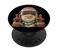 Simpatica scimmia divertente animale allegro stile retrò design PopSockets PopGrip Adesivo