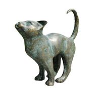 Simpatica scultura gatto retrò con bellissimo dettaglio farfalla dentro o fuori