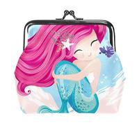 Simpatica sirena con pesciolino per bambini moda opere d'arte libri per bambini biglietti di auguri. Portamonete Vintage Pouch Buckle Clutch Bag Kiss-Lock Portamonete con chiusura a scatto Portafogli