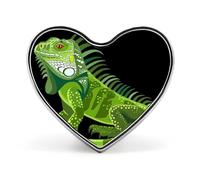 Simpatica spilla a forma di cuore iguana verde a forma di cuore, accessori per cappelli per uomini, donne, coppie