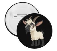 Simpatica spilla rotonda a forma di capra, per cappelli, abbigliamento, decorazioni, 5PCS, Lega di acciaio, Nessuna pietra preziosa