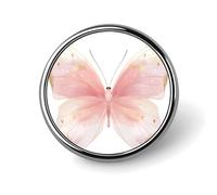 Simpatica spilla rotonda a forma di farfalla rosa pastello lavanda per uomo donna moda distintivo collare pin vestito giacca zaino accessori