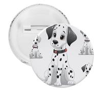 Simpatica spilla rotonda in latta con motivo dalmata, grande, adatta per insegnanti, infermieri, medici, personale, accessori regalo per feste, 20PCS, Plastica, plastica