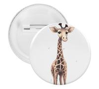 Simpatica spilla rotonda personalizzata a forma di giraffa, grande bottone artigianale adatto per insegnanti, infermieri, medici, personale, accessori regalo per feste, 5 pezzi, plastica, plastica