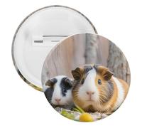 Simpatica spilla rotonda personalizzata con maialino d'India, grande bottone, adatta per insegnanti, infermieri, medici, personale, accessori regalo per feste, 5PCS, Plastica, plastica