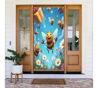 Simpatica stampa a forma di ape, n. 4, decorazione decorativa per porta, per interni/esterni, primavera, estate, autunno, inverno, Halloween, Natale, decorazioni per la casa