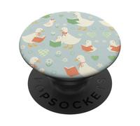 Simpatica stampa a pastello con fiori e oche Cottagecore PopSockets PopGrip Adesivo