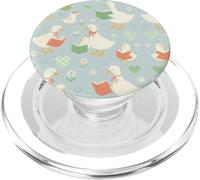 Simpatica stampa a pastello con fiori e oche Cottagecore PopSockets PopGrip per MagSafe