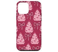 Simpatica stampa albero di Natale rosa e magenta Custodia per iPhone 12 mini