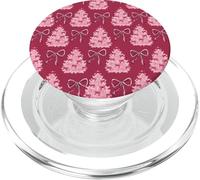 Simpatica stampa albero di Natale rosa e magenta PopSockets PopGrip per MagSafe
