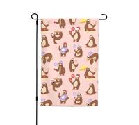 Simpatica stampa bradipo 30,5 x 45,7 cm, bandiera da giardino per tutte le stagioni, decorazione esterna per cortile, patio, portico e bandiera del prato