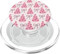 Simpatica stampa con albero di Natale rosa e rosso PopSockets PopGrip per MagSafe