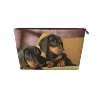 Simpatica stampa di due cani bassotto, Borsa da toilette Borsa per trucco Borsa per cosmetici Borsa da toilette da viaggio portatile
