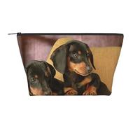 Simpatica stampa di due cani bassotto, Borsa da toilette Borsa per trucco Borsa per cosmetici Borsa da toilette da viaggio portatile