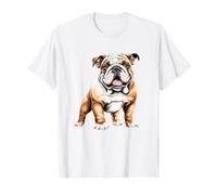 Simpatica Stampa Grafica con Bulldog Maglietta