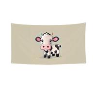 Simpatica stampa mucca bianca per interni ed esterni festivi festivi festeggiamenti Halloween evento sfondo decorazione