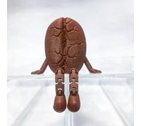 Simpatica statuetta a chicco di caffè stampata in 3D con gambe articolate, divertente statua da collezione seduta, giocattolo antistress, decorazione da tavolo per ufficio, casa, amanti del caffè