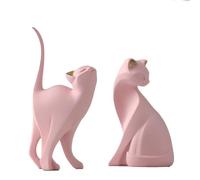 Simpatica Statuetta, Scultura nordica Creativa, Arte Decorativa per Interni, Scultura Moderna Minimalista, Decorazioni per Gatti per la casa, Scultura in Resina, bellissime Decorazioni per Gatti Rosa
