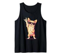 Simpatica Targa a Forma di Cane Chihuahua con Scritta a Forma di Mano, Stile retrò Punk Canotta