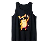 Simpatica Targa a Forma di Cane Chihuahua con Scritta a Forma di Mano, Stile retrò Punk Canotta