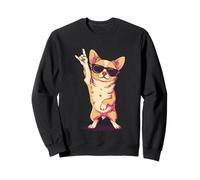 Simpatica Targa a Forma di Cane Chihuahua con Scritta a Forma di Mano, Stile retrò Punk Felpa