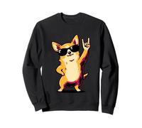 Simpatica Targa a Forma di Cane Chihuahua con Scritta a Forma di Mano, Stile retrò Punk Felpa