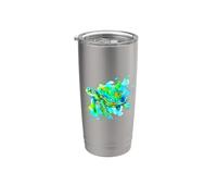 Simpatica Tartaruga di Mare Acquerello Schizzi Bicchiere termico in acciaio inox doppia parete