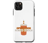 Simpatica tazza arancione con toppa a forma di zucca con paglia di zucca Custodia per iPhone 11 Pro Max