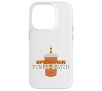 Simpatica tazza arancione con toppa a forma di zucca con paglia di zucca Custodia per iPhone 14 Pro