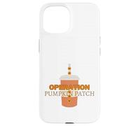 Simpatica tazza arancione con toppa a forma di zucca con paglia di zucca Custodia per iPhone 15