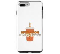 Simpatica tazza arancione con toppa a forma di zucca con paglia di zucca Custodia per iPhone 7 Plus/8 Plus