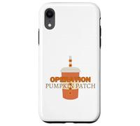 Simpatica tazza arancione con toppa a forma di zucca con paglia di zucca Custodia per iPhone XR