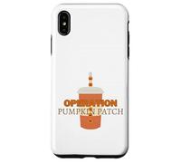 Simpatica tazza arancione con toppa a forma di zucca con paglia di zucca Custodia per iPhone XS Max