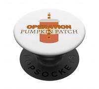 Simpatica tazza arancione con toppa a forma di zucca con paglia di zucca PopSockets PopGrip Adesivo
