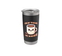 Simpatica tazza da caffè "Great Things Are Brewing" Bicchiere termico in acciaio inox doppia parete