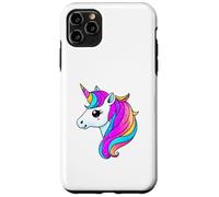 Simpatica testa di unicorno arcobaleno con criniera color pastello scintillante Custodia per iPhone 11 Pro Max
