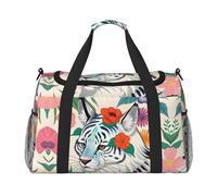 Simpatica tigre bianca È una borsa da viaggio a tracolla portatile con grande capacità e multifunzione, un must per i viaggi all'aperto
