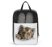 Simpatica tigre che sbircia da un buco, borsa per scarpe da viaggio, uso quotidiano, anti-polvere, porta scarpe da golf