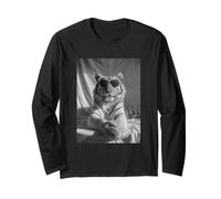 Simpatica Tigre con Occhiali da Sole Elegante Fotografia di Animali felini Maglia a Manica